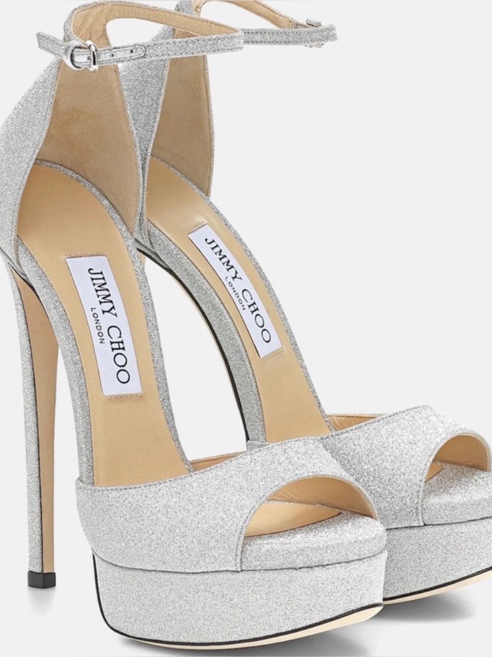 JIMMY CHOO Max 150 glitter sandals Heels NWT